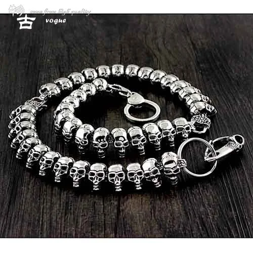 Skeleton Ghost Head titanium steel pants chain trendy male metal locomotive domineering personality Wallet Chain star customized