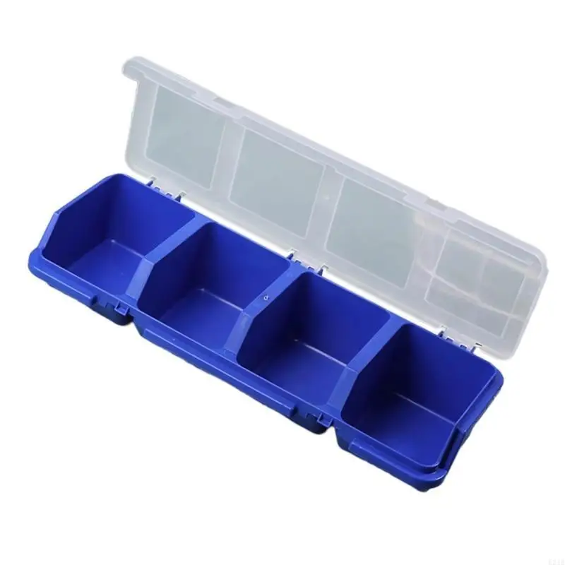 E21B Tool Part Container Bin Parts Storage Box Screw Box with 4 Compartment