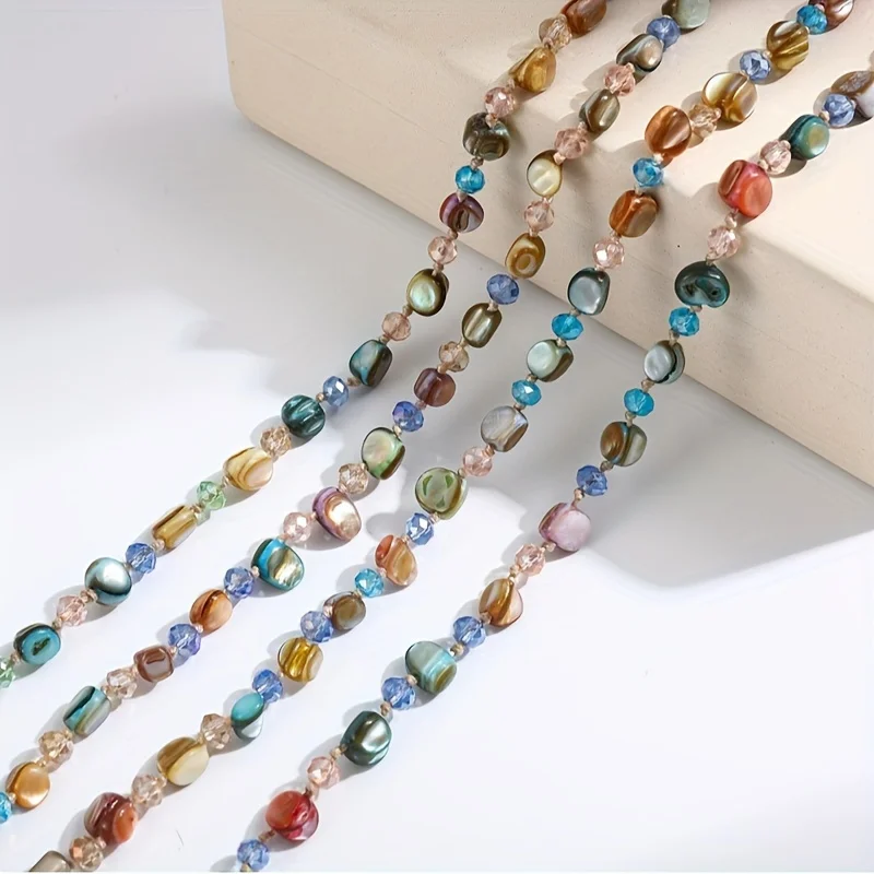 Bohemian Puka Colorful Shell Pendant Necklace Choker Boho Jewelry Collar Bead Long Double Layered Women Necklace Accessories