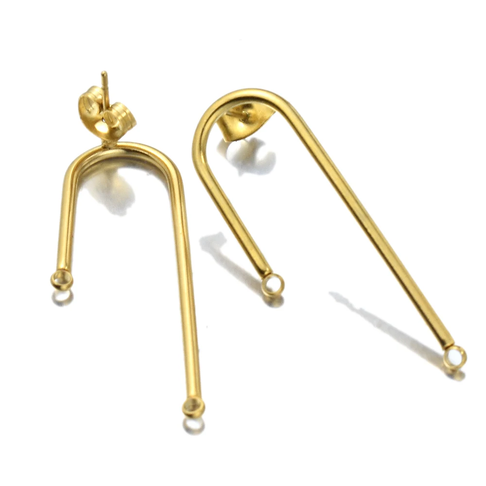 10pcs Stainless Steel Ear Studs Earring Post Base Pin with Ear Backs Earplug for Earrings DIY Jewelry Making Components findings