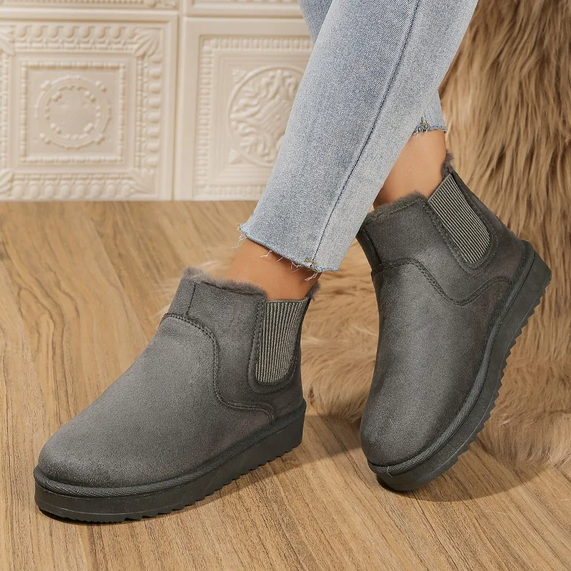 2024 nuove donne invernali stivali da neve peluche caldo antiscivolo impermeabile signore appartamenti Casual Slip on stivaletti femminili scarpe