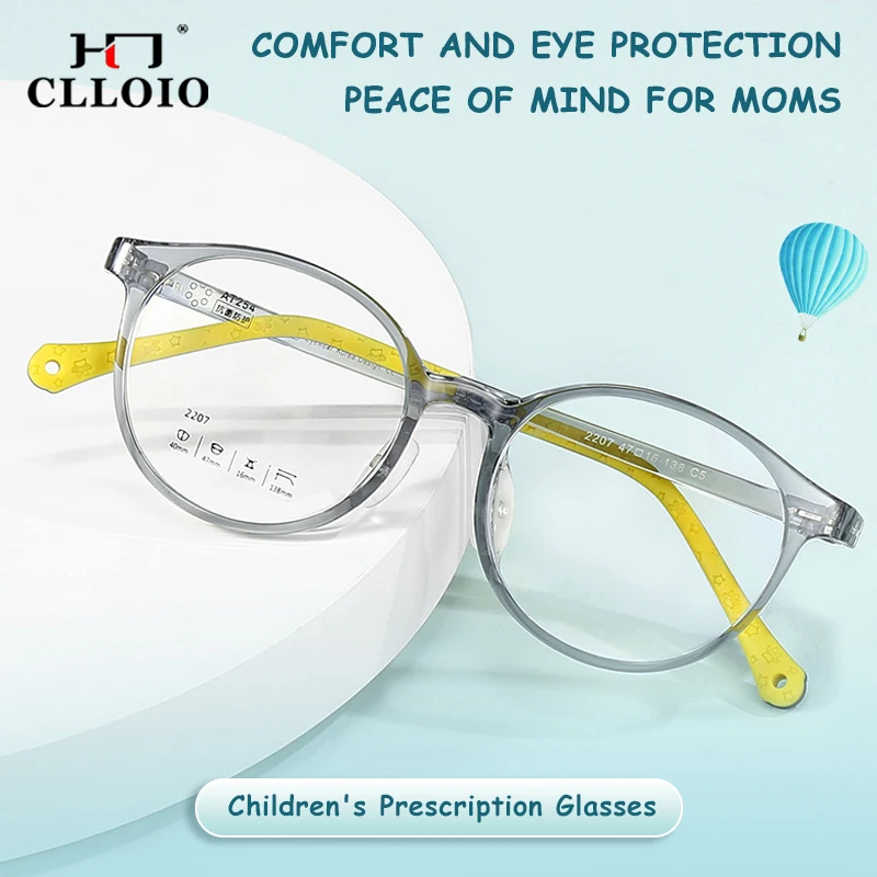 

CLLOIO Classic Kids Silicone Frames TR90 Myopia Eyeglasses Frames Children Anti Blue Light Glasses Custom Prescription Glasses