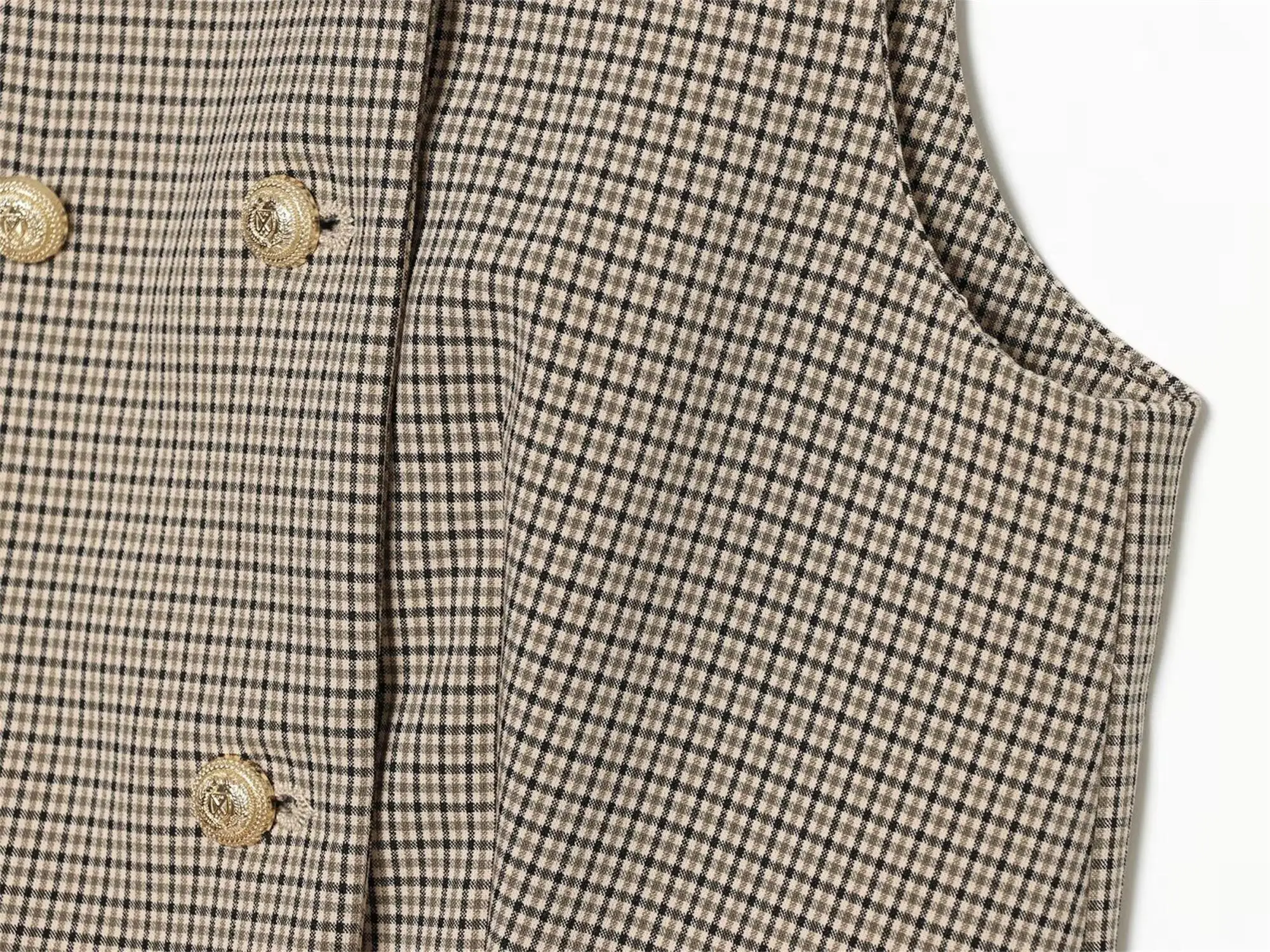 Damen Zweiteiler-Outfit: Ärmelloses O-Ausschnitt-Top, Blazer, Hochgeschnittene Weite Hose mit Gürtel, Eleganter Büro-Look, Neuer Herbstanzug – Detail 6