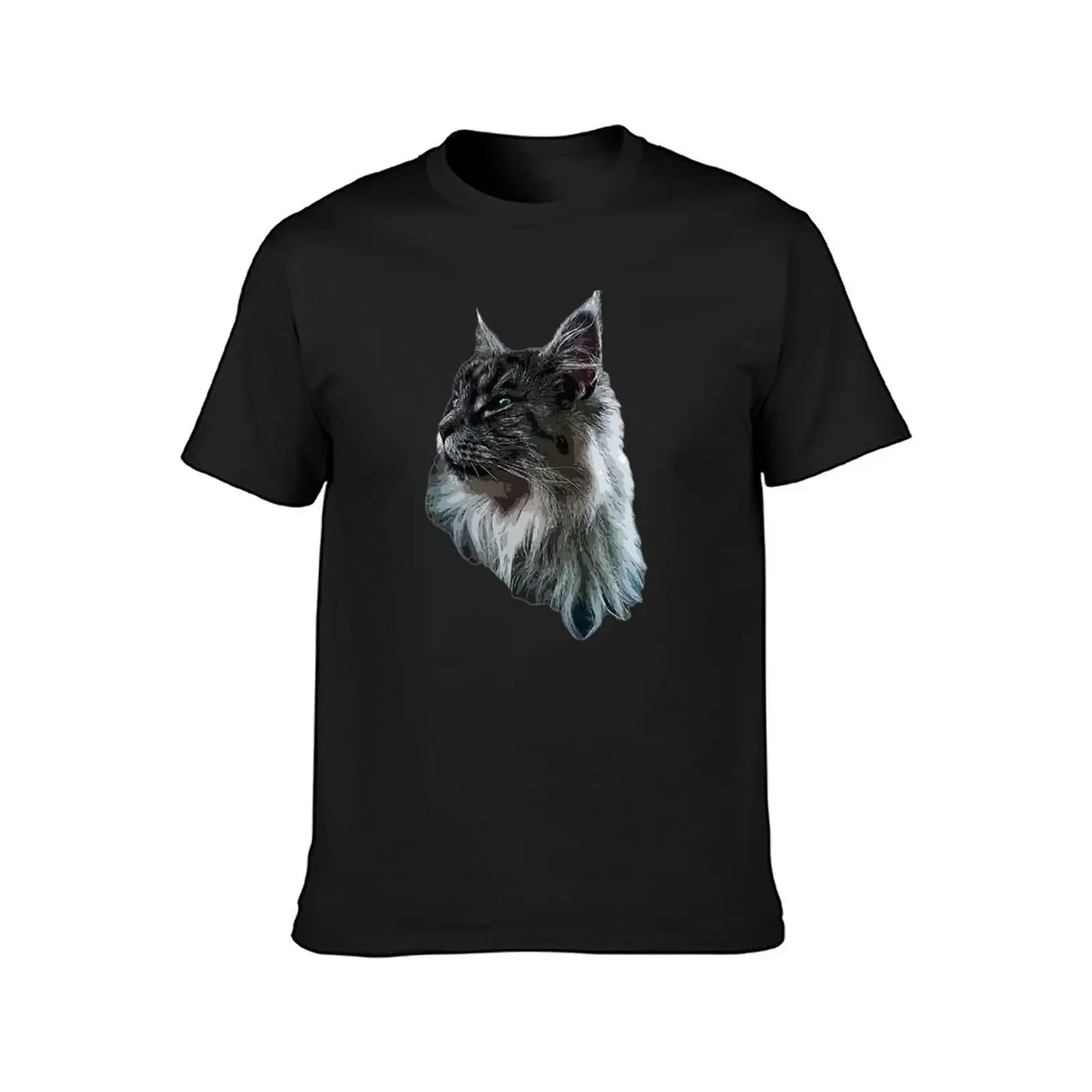 Maine Coon Cat T-Shirt Short sleeve tee anime tshirt sweat plus size men clothing