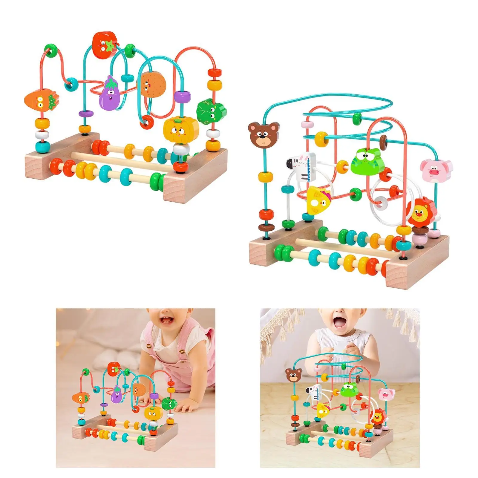 

Wooden Bead Maze Toy Counting Ages 3+ Math Spatial Reasoning Developmental