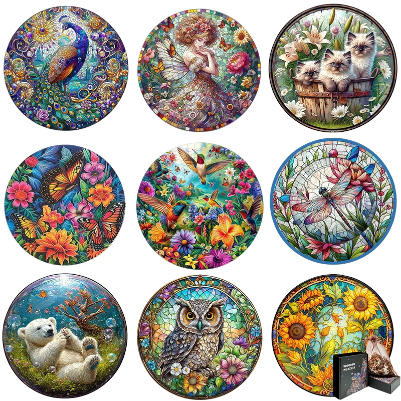 

Jigsaw Girl Toys Puzzle Mysterious Animal Puzzles Cat Puzzles Gift for Adult Kids Educational Fabulous Interactive Games Wooden