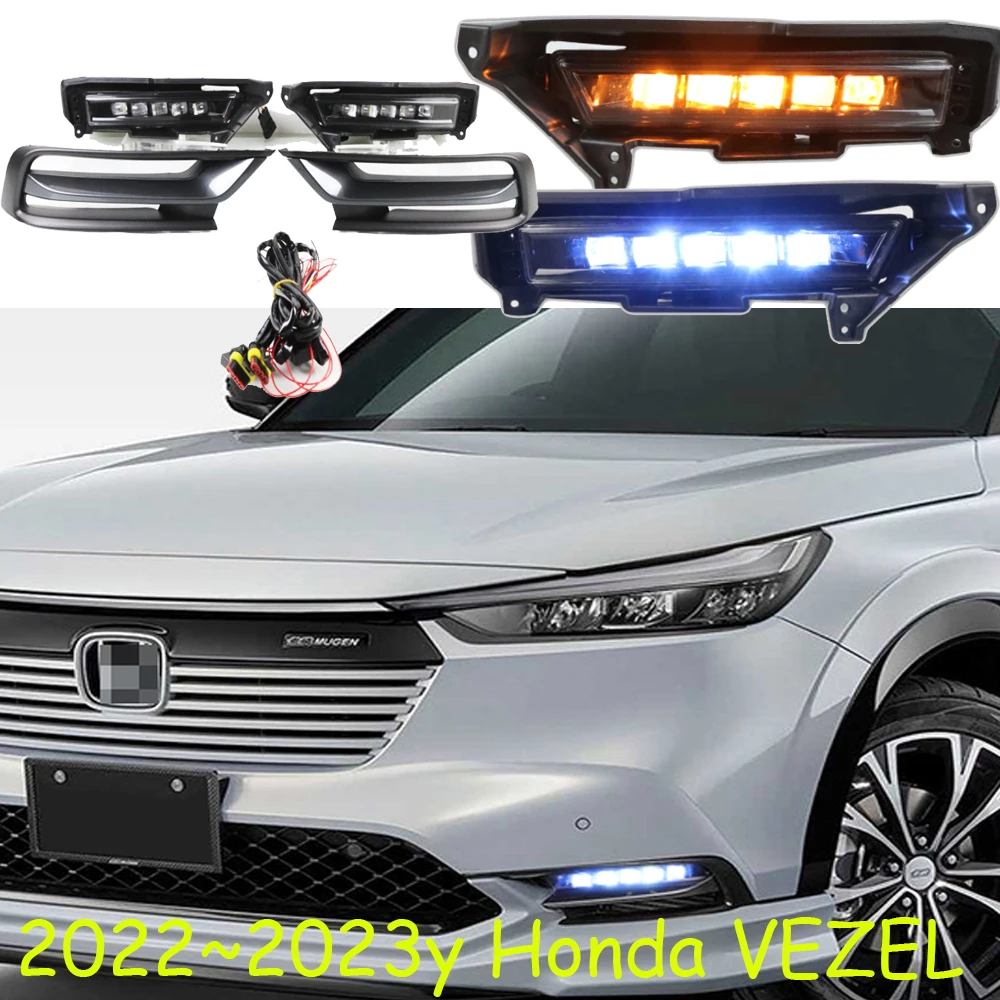 

car accessories bumper headlight for Honda HRV daytime light vezel 2022~2023y LED DRL fog for XRV headlamp