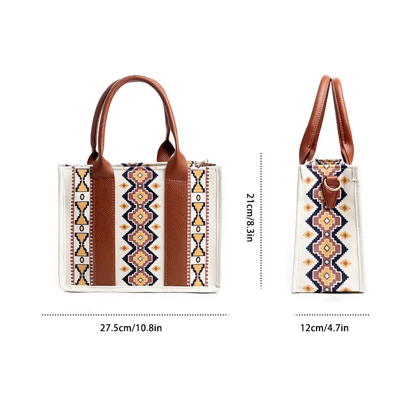 Cross border e-commerce best-selling women's Bohemian Aztec zippered pockets hand-held diagonal cross bag