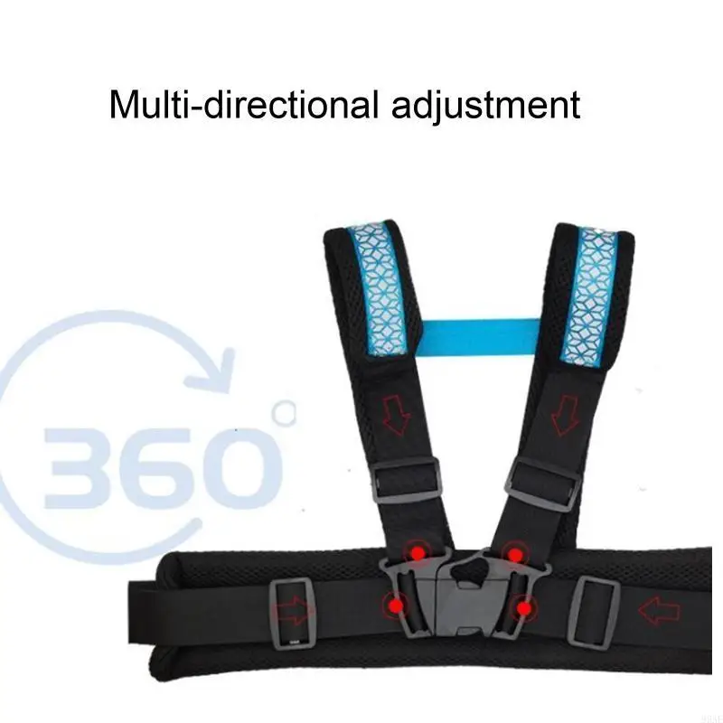 95AE Universal Child Motorcycle Safety Belt with Reflective Strip for Kids Rear for Seat Grab Handle Strap Harness Adjustable