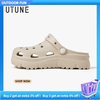 UTUNE Summer Thick-Soled Clogs for Women Non-Slip Height-Increasing Slippers Soft Beach Korean-Style Breathable Couple Sandals