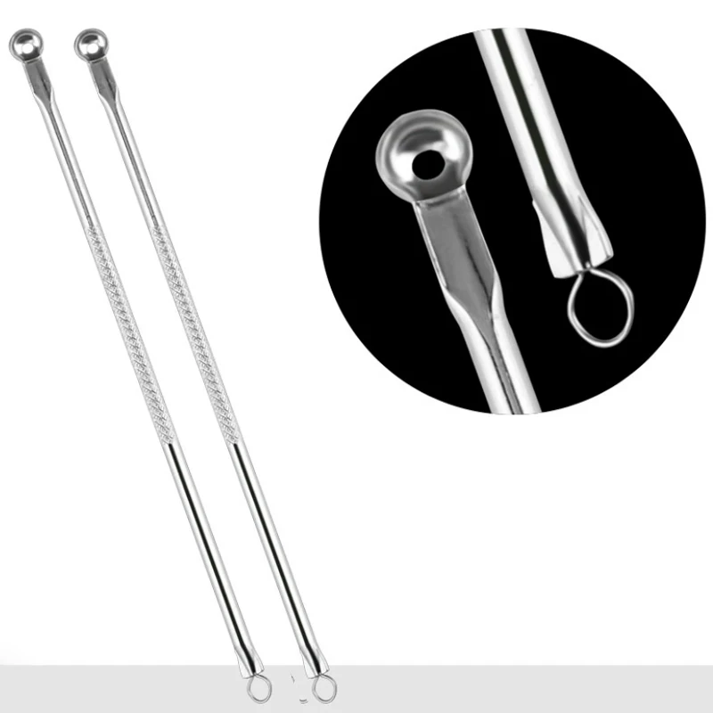 2x Dual Heads Acne Needle Blackhead Blemish Squeeze Pimple Extractor Remover Spot Cleaner Beauty Skin Care Tool Stainless Steel
