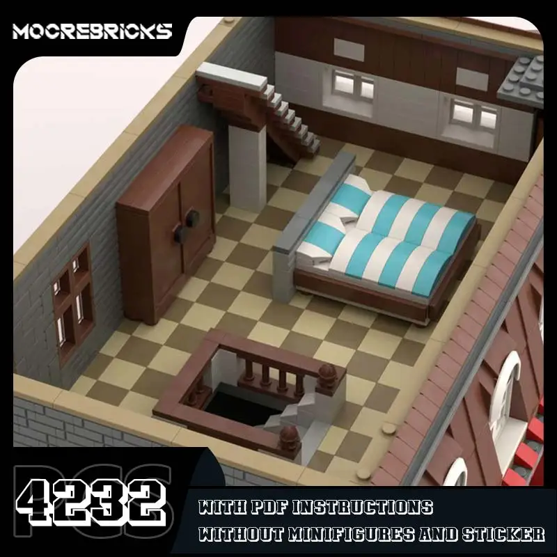 Arquitetura Modular Building Blocks para Crianças, MOC Assembly Bricks, Modelo de Tecnologia DIY, Conjuntos De Brinquedos, Presentes De Férias, Apartamento De Ginástica