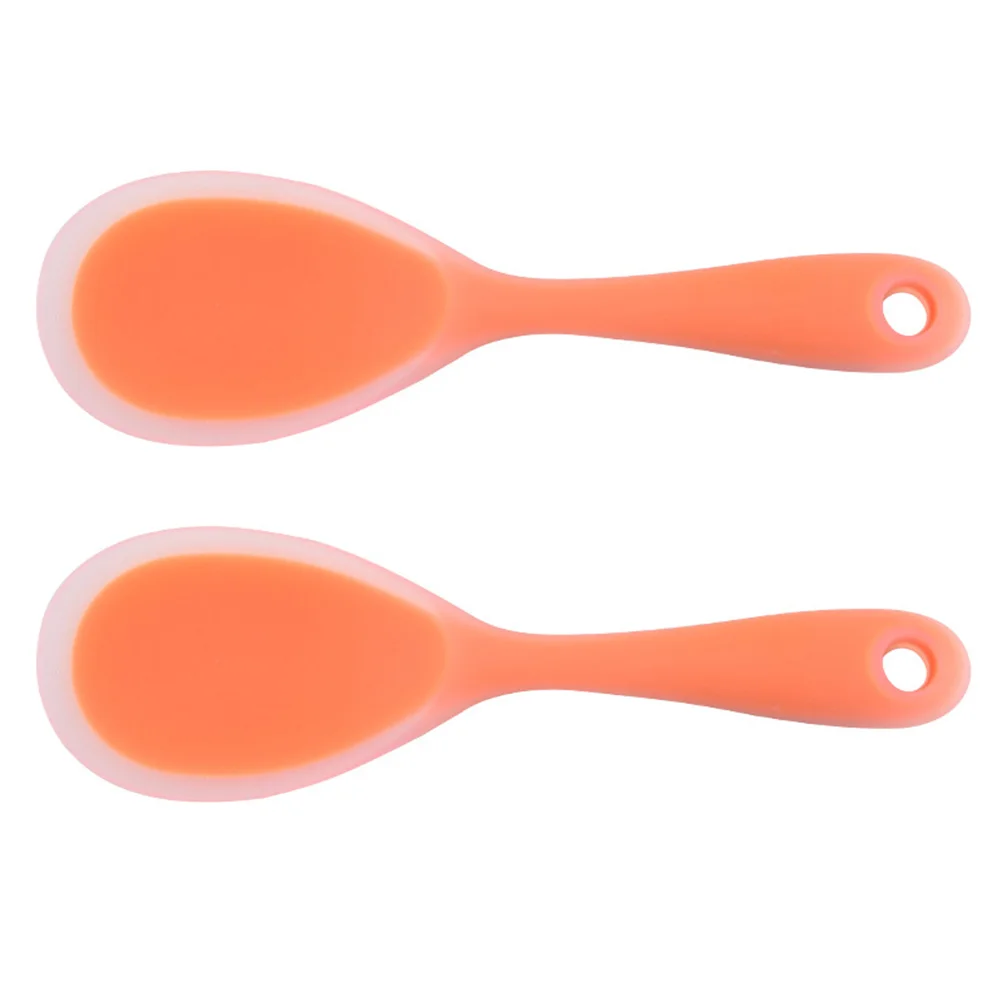 2 Pcs Creative Flatware Non-stick Food Serving Scoop Kitchen Utensil Silicon Rice Spoon Tableware