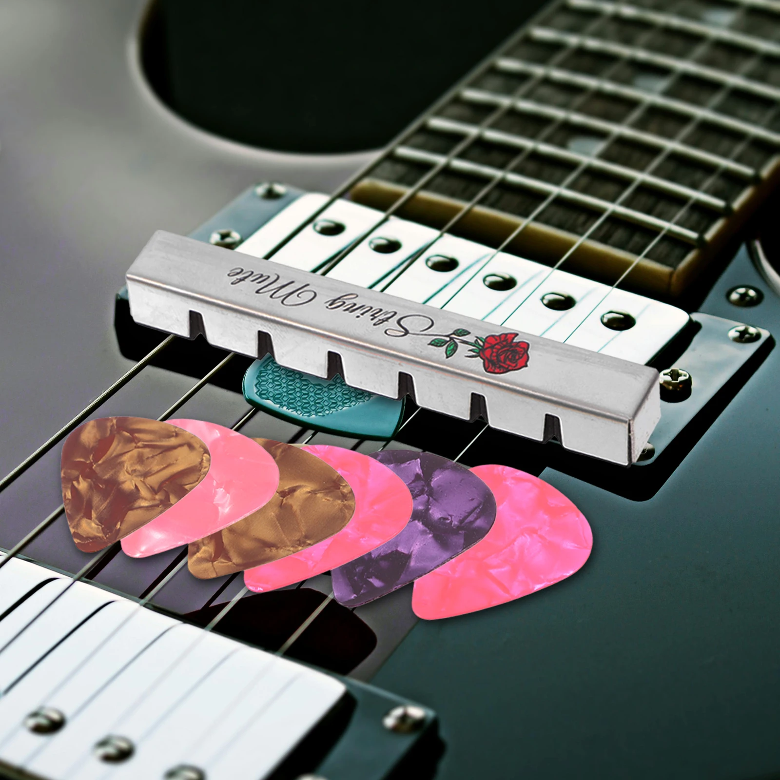 

1Set Guitar Sound Mute Durable Stainless Steel Practice Silent Reduction String Tool Lightweight Accessory Guitar