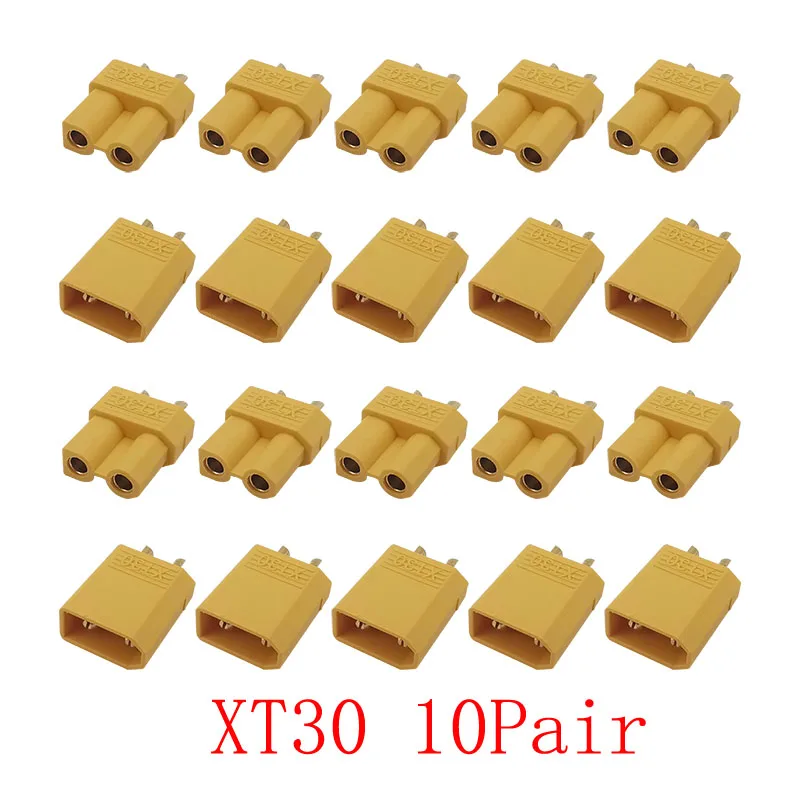 10Pair XT30 Male Female Bullet XT 30 Connectors Plugs For RC Lipo Battery RC Drone DIY Toy Accessories