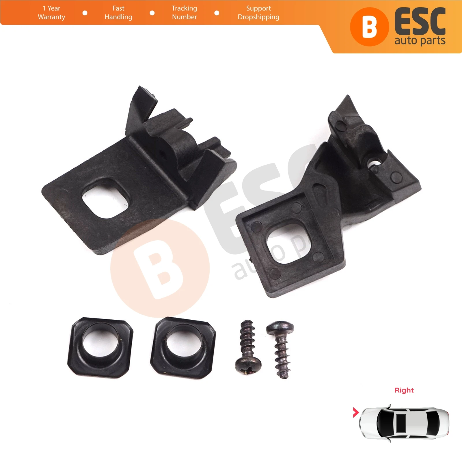 EHL509 Car Headlight Headlamp Housing Repair Mount Holder Bracket Tab Clips Kit Right Side for VW Polo 6N 9N 1994-2008 6Q0998226