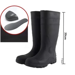 2023 Men's Work Boots Construction Site Protection Plus Steel Boots Anti-smashing Anti-stab Platform Boots Men's Tall Rain Boots