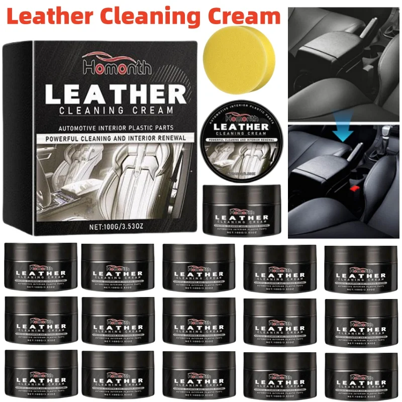 Car Leather Cleaning Cream Long Lasting Leather Maintenance Car Seat Sofa Scratch Cracks Care Leather Pant Bag Shoes Furniture