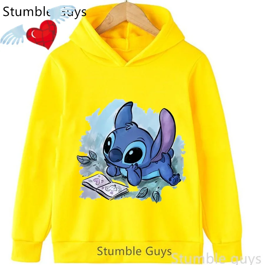 

Autumn Kids Stitch Disney 3-12Y Warm Sweatshirt Trucksuit Kawaii Fashionable Boys Clothes Girls