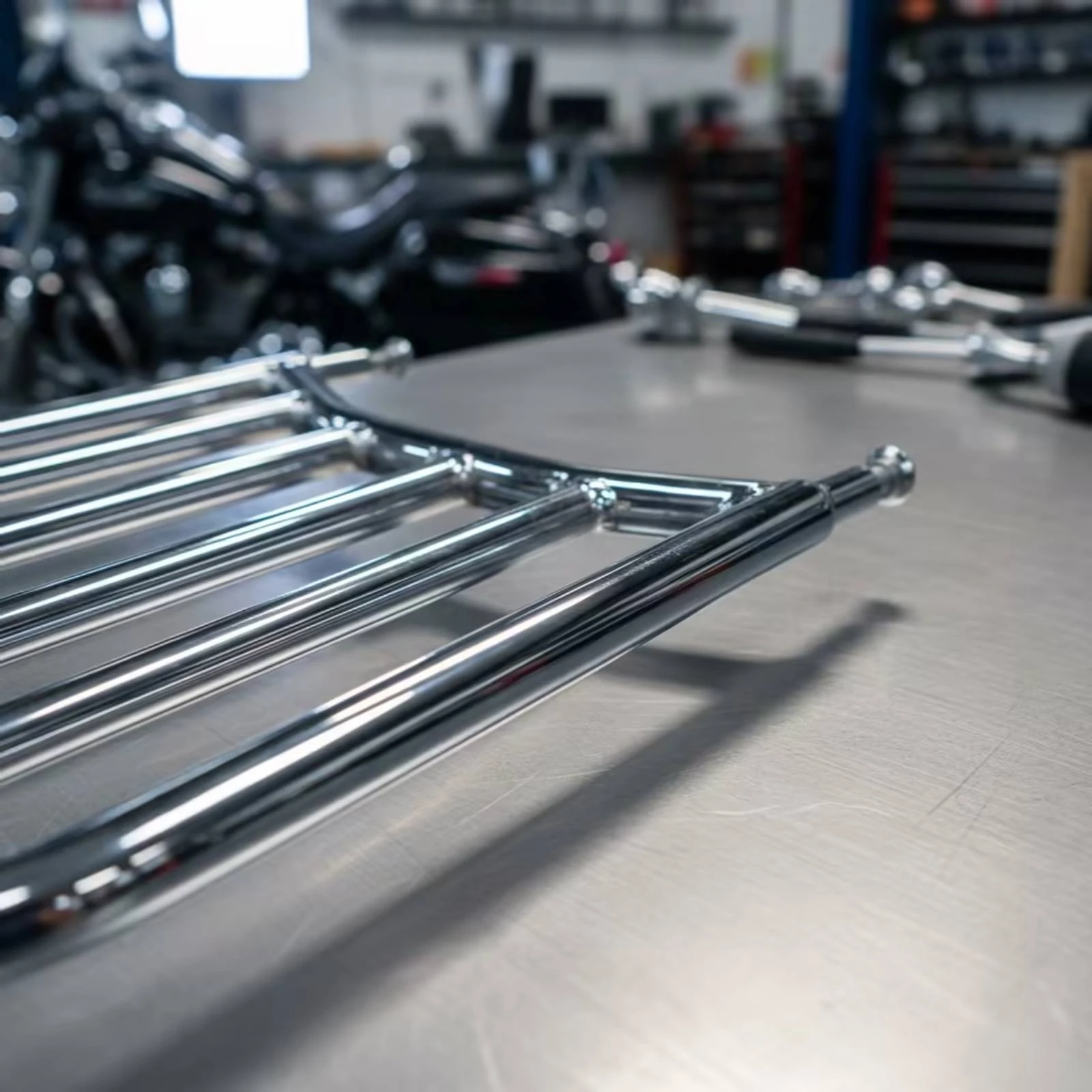 Backrest Luggage Rack Cylindrical Metal Motorcycle Luggage Rack Motorcycle Cargo Carrier Sturdy Rear Cargo Shelf Stable