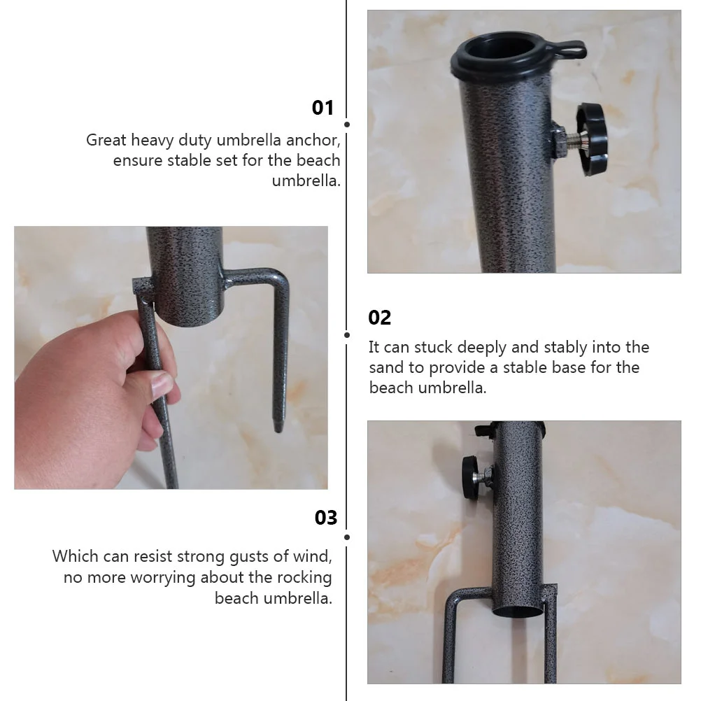 태양 우산 플러그 그라운드 스파이크 베이스 앵커 플래그 폴 스탠드 거치대, 해변 야외 말뚝 쉐이드, 무거운 지지대