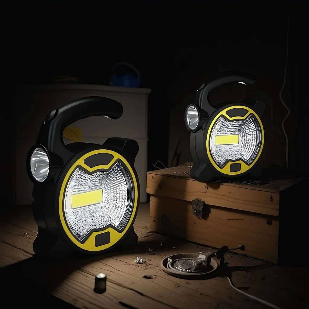 Bateria Portátil COB LED Luz de Trabalho - Lanterna de Mão para Tenda/Acampamento (Bateria Nem Incluidm) #1