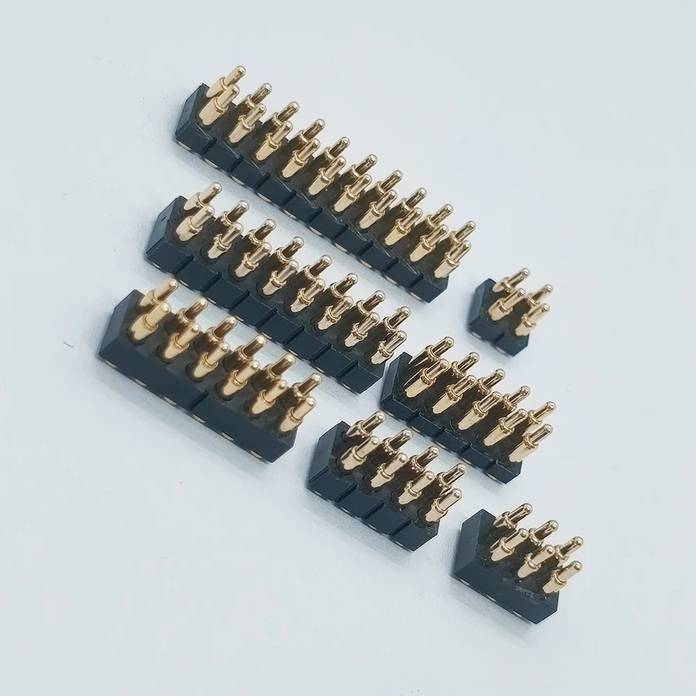 5 Stück federbelasteter Pogo-Pin-Stecker 4 6 8 10 12 14 16 20 Pin zweireihig Oberflächenmontage SMT DIP Höhe 7,0 mm Rastermaß 2,54 mm – Detail 4