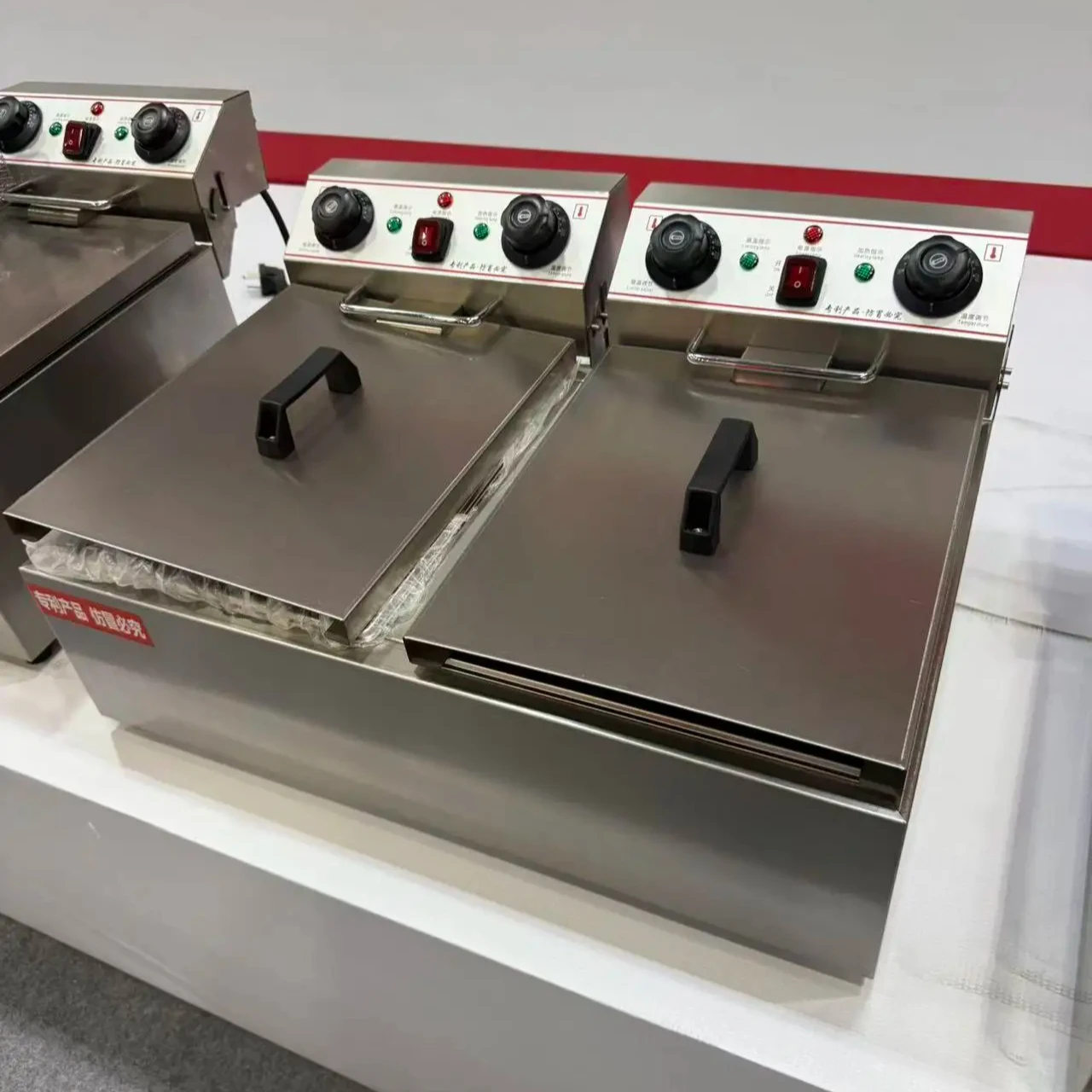 Commercial 2-Tank Electric Deep Fryer 8L+8L Stainless Steel Double Basket Fryer For Fried Chicken & French Fries