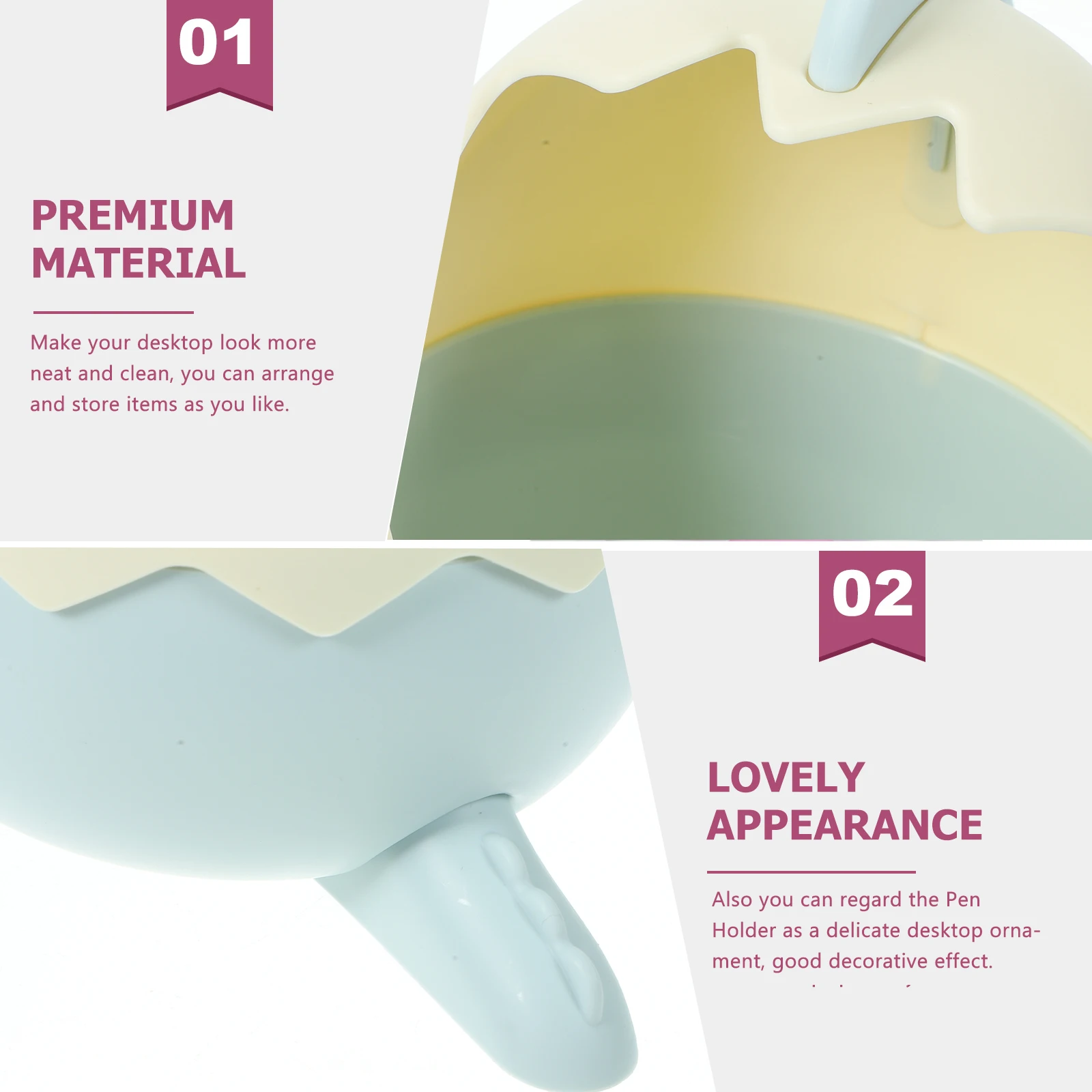 

Cartoon Dinosaur Egg Pen Holder Multi-use Container Pots for Desk Stationery Organizer Cup Abs Lightweight