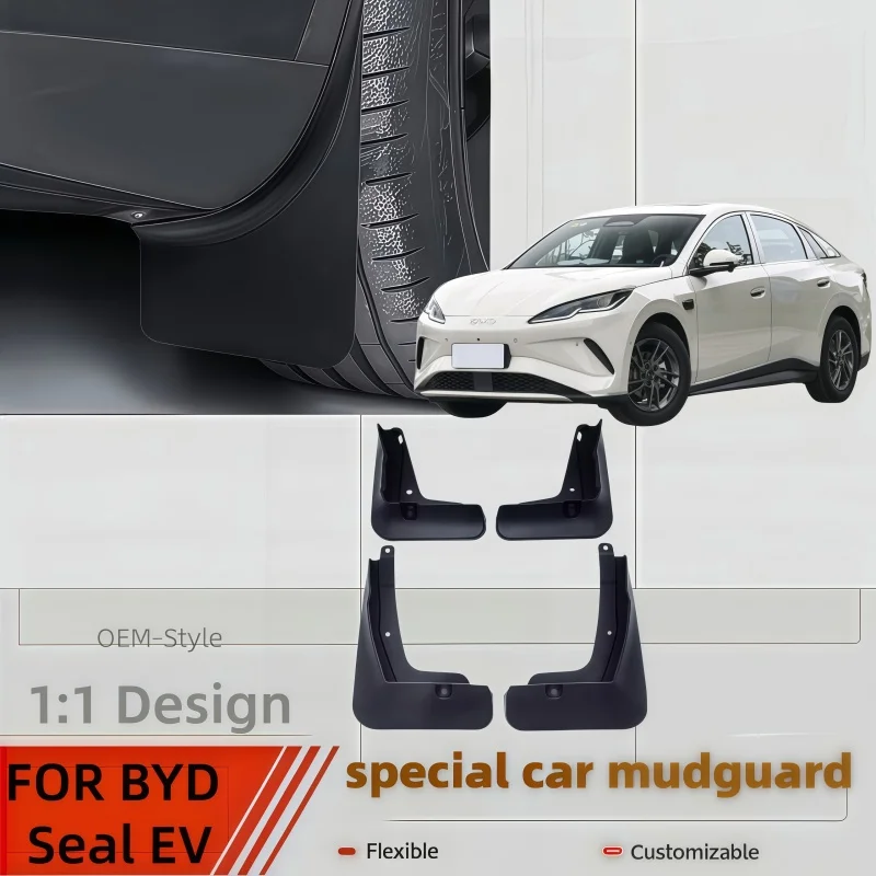 4pcs Mudflaps FOR BYD Seal BYD Seal EV 2025 2024 Mudguards Fender Guard Splash Mud Flap Mudguard Car Accessories Auto Styline