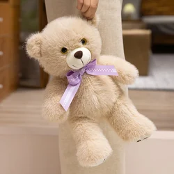 1Pc 25/35cm Lovely Bow Bear Plush Toys Kawaii Bear with Bow Tie Toy Stuffed Soft Animal Teddy Dolls Valentine's Gift for Couple