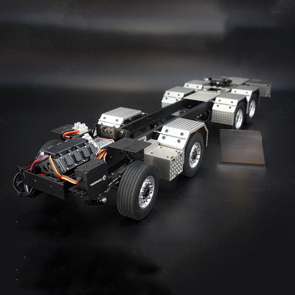 1/14 8X4 RC Truck Full Metal Chassis Suitable for JXM1650 Truck Spreader Two-speed Transmission High-end Metal Truck Chassis