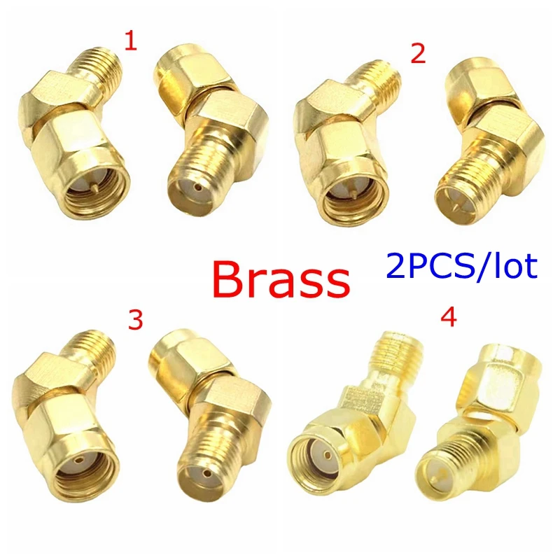 SMA To RPSMA 45° 135° Degree Bevel Male Female Adapter Connector 45 Degree 135 Angle SMA To SMA for WiFi Antenna/FPV Drone Brass