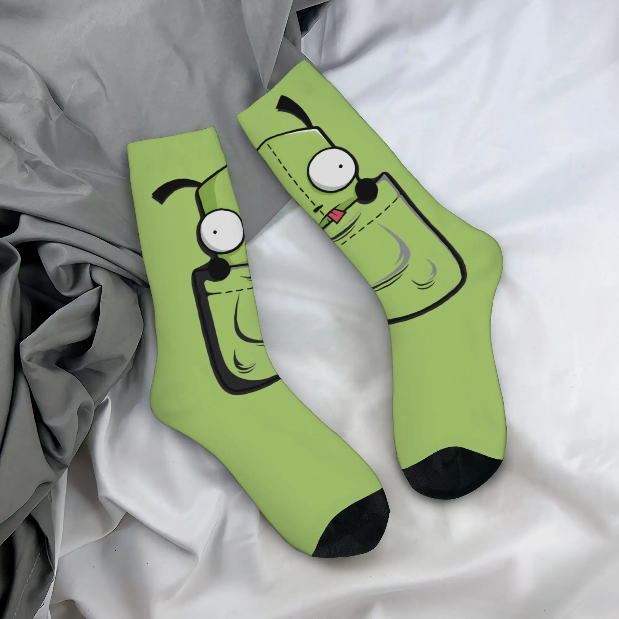Autumn Winter Harajuku Unisex Invaders Zim Gir Socks  Breathable Middle Tube Socks