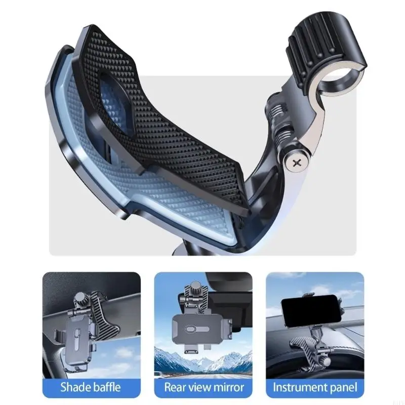 E1PF Multifunctional Car Phone Holder 360-Degrees Flexible Adjustment Universals Auto Phone Stand