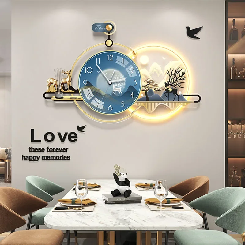 Art Mural Wall Clocks Living Room Led Luxury Modern Design Wall Watch Aesthetic Modern Creative Horloge Murale Home Decoration