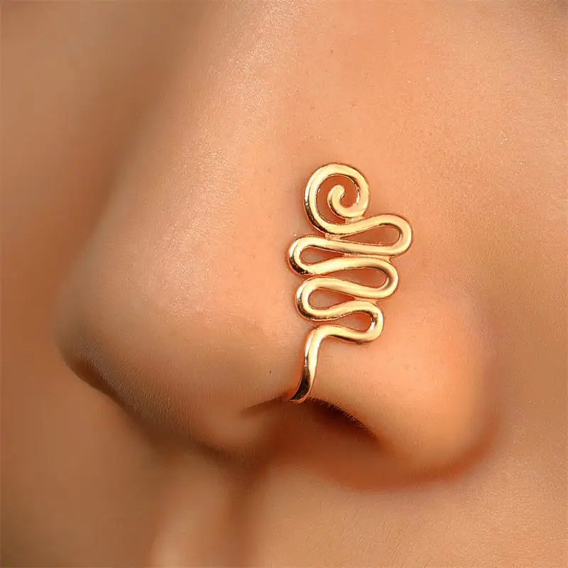 1pcs Nose Cuff New Non-perforated U-shaped Nose Clip Fashion punk Non Piercing Stainless Steel Perforation Septum Body Jewelry