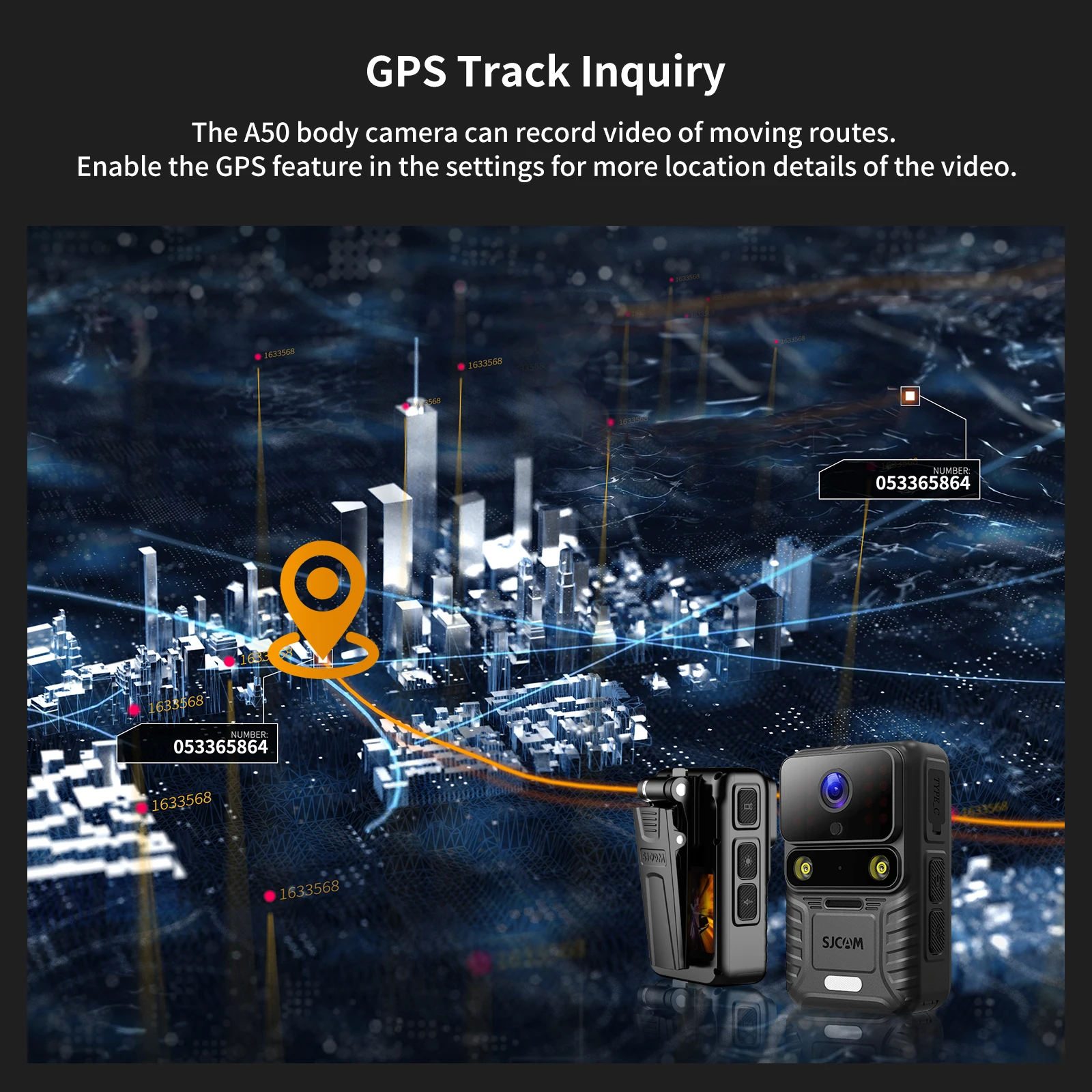 A50 Body Camera 4K 30FPS IP65 Waterproof Night Vision Wearable Body-Worn Camera Action Camera Portable Touch Screen view 3