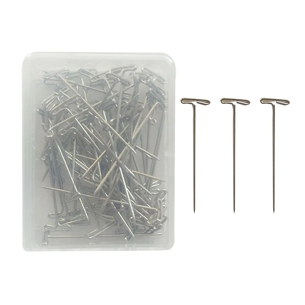 

450Pcs T-Pins Nickel Plated Steel T-Bar Head Pins for Styling Blocking Knitting Crafts Tailoring Display 27Mm 32Mm 38Mm