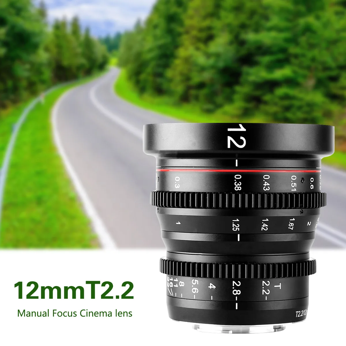 12Mm T2.2 large aperture film lens for M43 mount