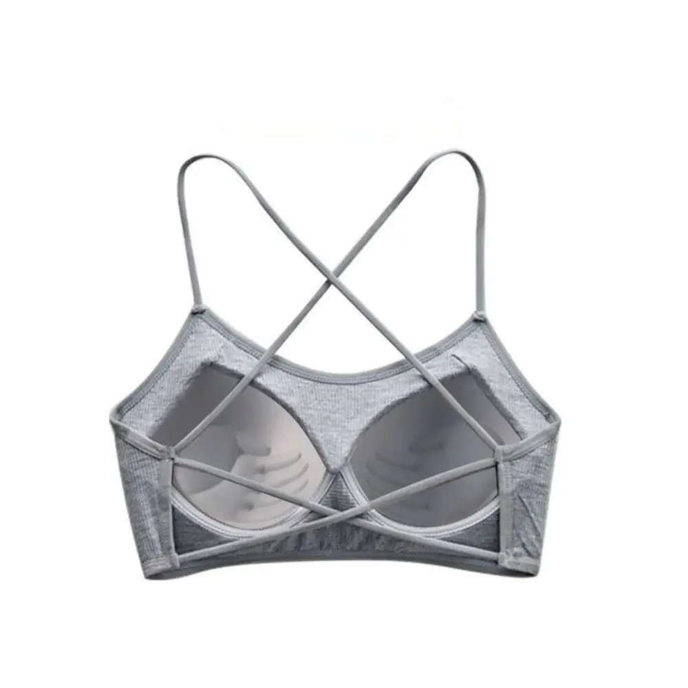 Comfortable Cross Back Cross Strap Sports Bra Thin Push Up Shock Resistant Camisole Breathable Women's Lingerie Fitness Training