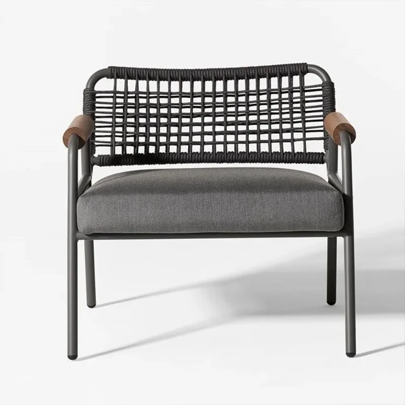 

Outdoor rattan sofa courtyard terrace open-air garden teak armrest table and chairs coffee table rattan chair homestay outdoor v