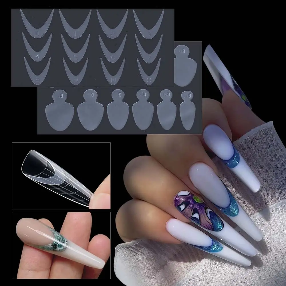 Nail Decorations Nail Mold Sticker Manicure Accessories French Forma Dual Sticker Silicone Nails Mold Pad