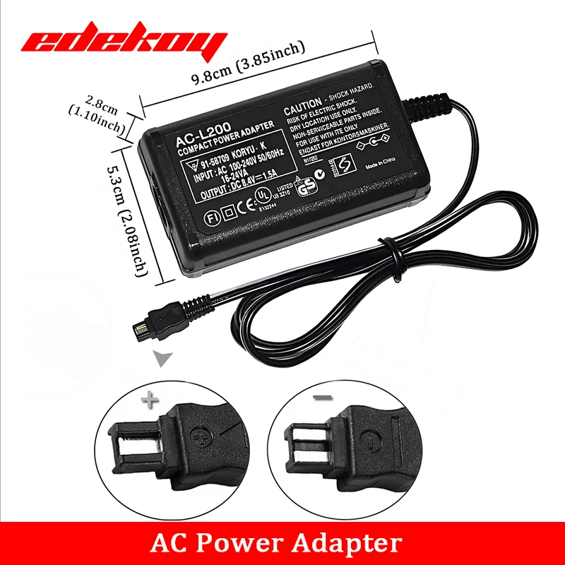 AC-L200C/B/D L25B 100V-240V AC 電源アダプター ビデオカメラ充電器