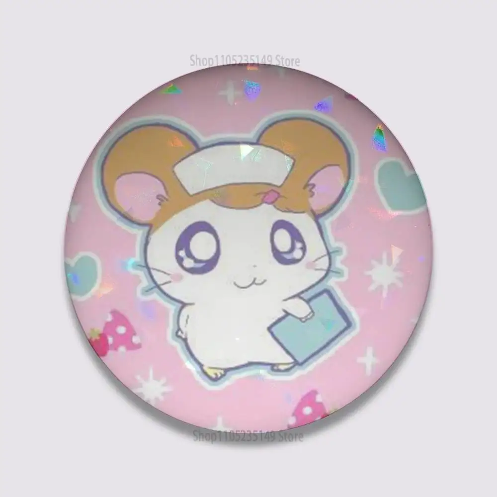 Cartoon Hamtaro Hamster Pins 58mm Cute Cartoon Badge Handmade Brooches for Backpack Accessories Jewelry Gifts