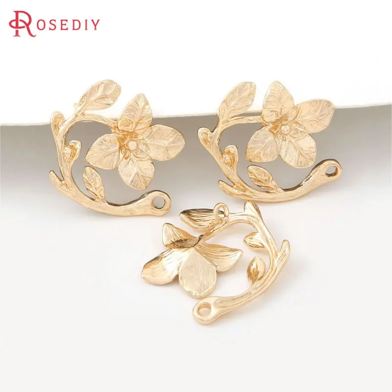 

10PCS 18K Gold Color Flower Charms Pendants High Quality Necklace Earrings Diy Jewelry Accessories Rosediy official-website