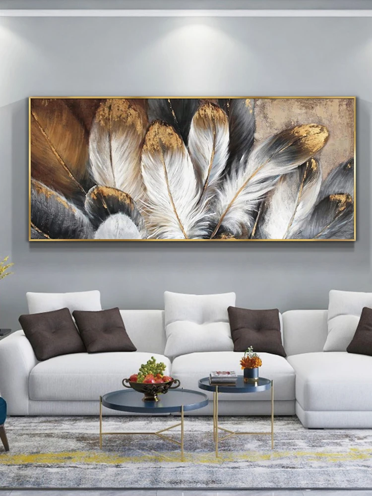 

EECAMAIL Luxury DIY Diamond Painting Embroidery Oil Painting Banner Simple American Feather Abstract Painting No Frame