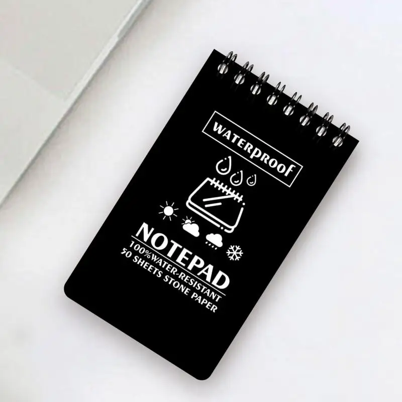 เขียนในสายฝนโน้ตบุ๊คกันน้ํา Field Notebook แบบพกพา Notepad Top-Spiral Memo Note Pads 50 หน้าสําหรับทํางานโรงเรียน