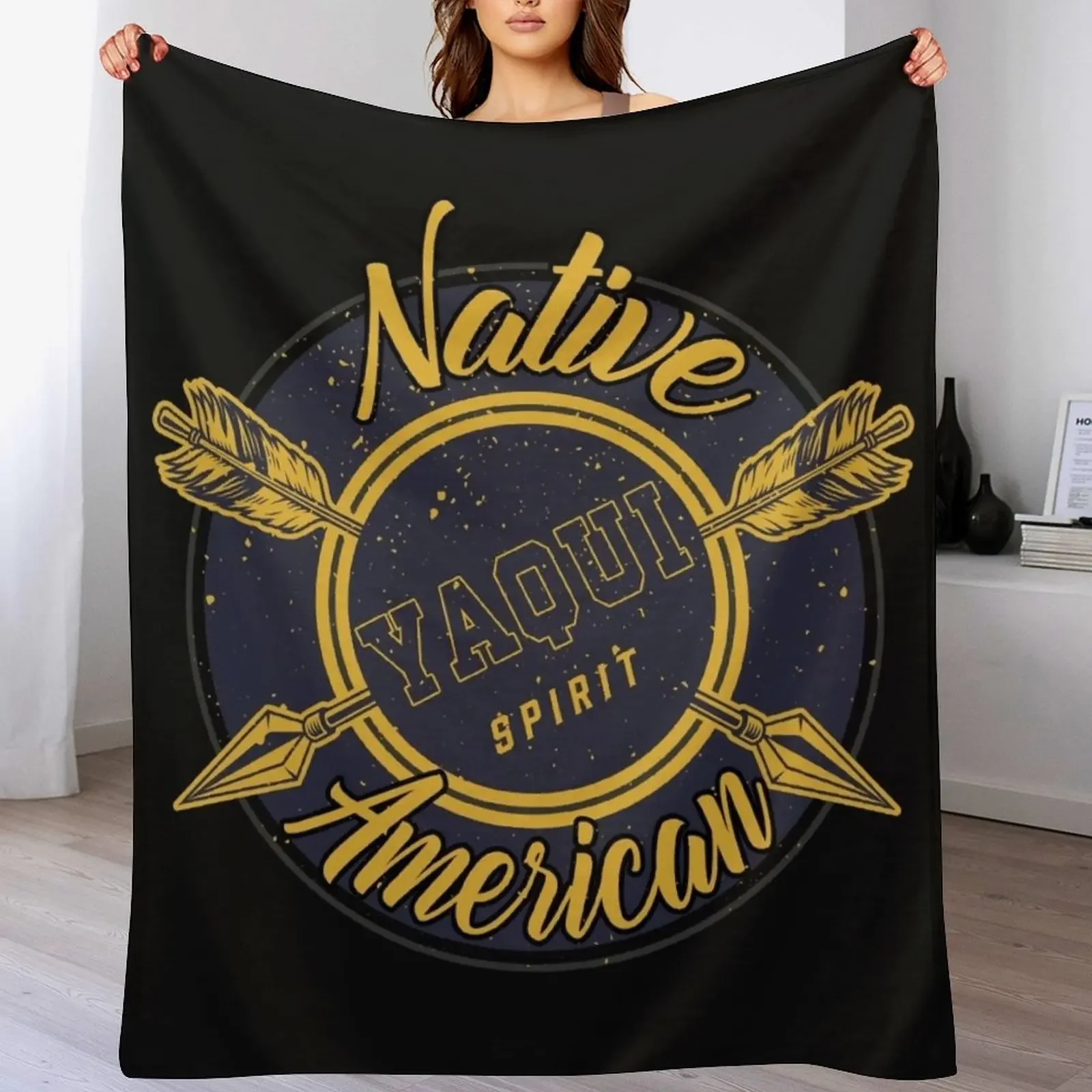 New native american yaqui spirit Throw Blanket Breathable Lightweight Blanket for Adults Kids