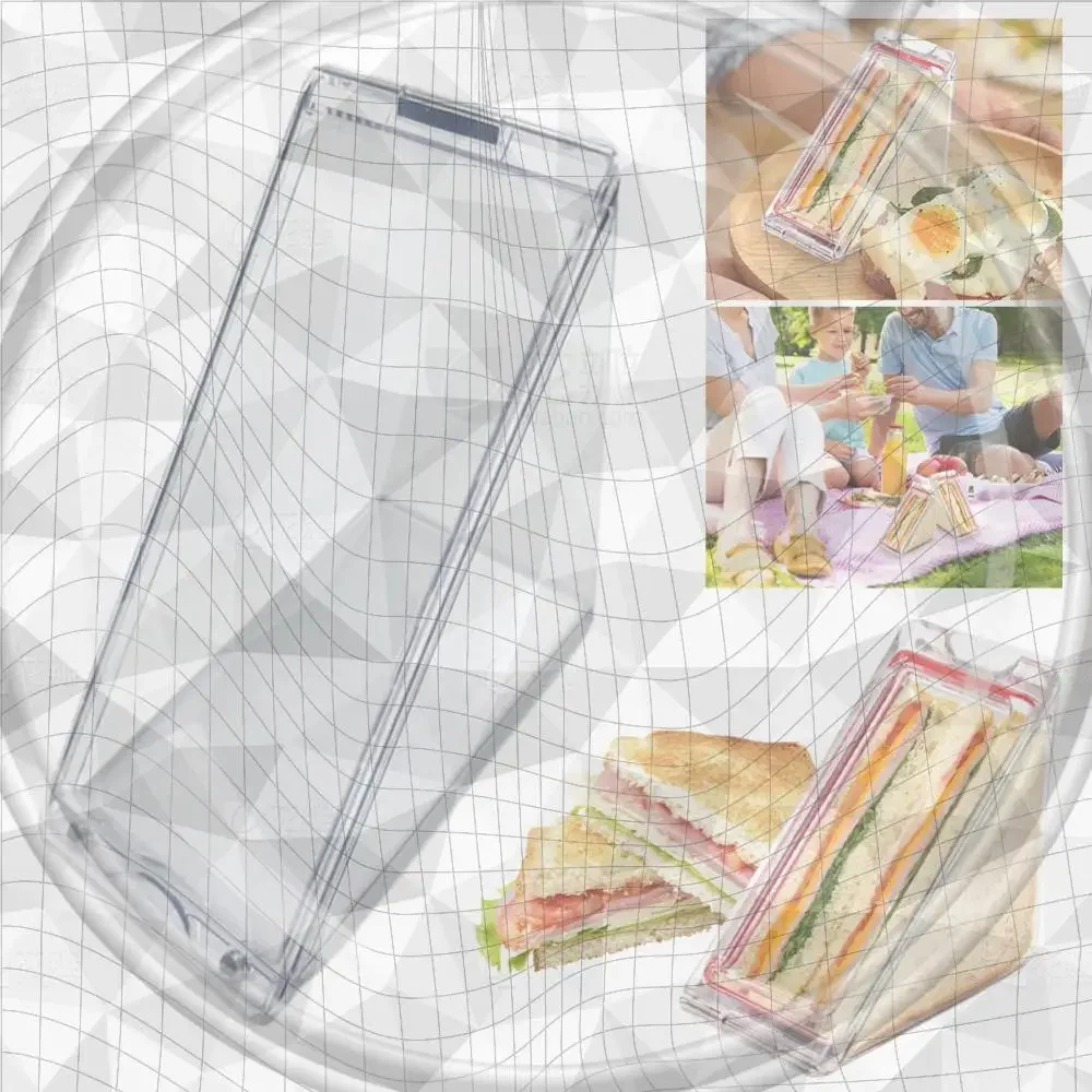 

Triangle Sandwich Container Reusable Sandwich Box Container Leak-Proof Clear Food Packing Box for Fruit Cake